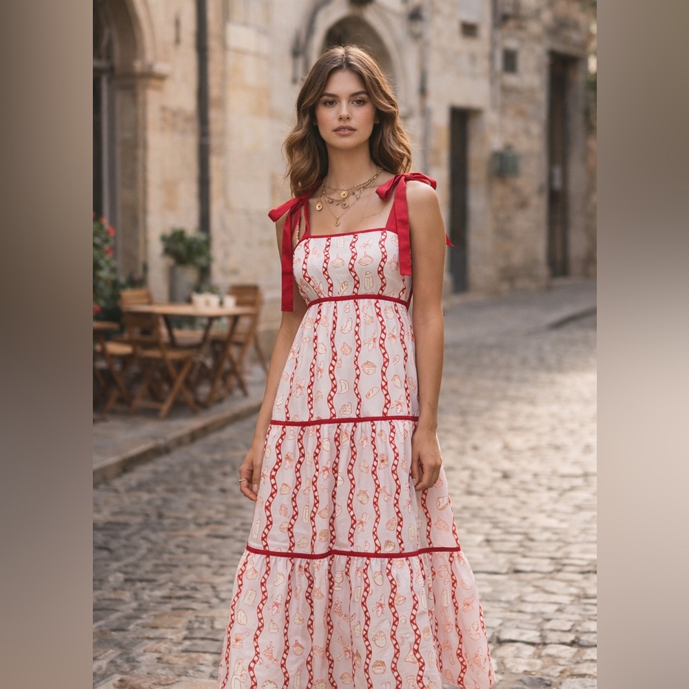 Red & Pink Maxi Dress Small 💗♥️ 🧁 dopamine dressing